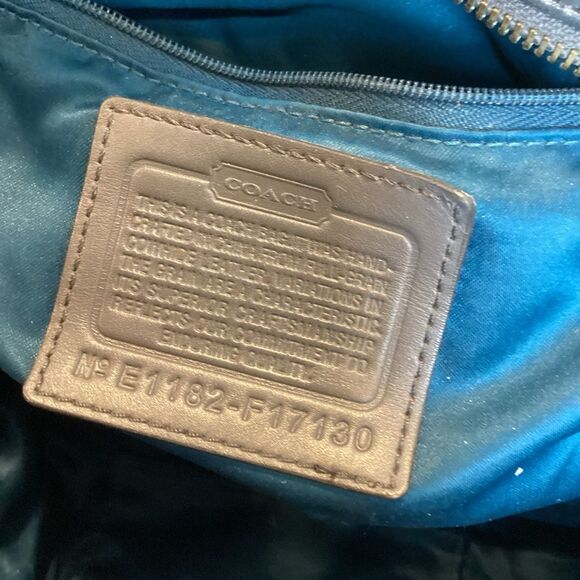 Coach Ashley Perforated Metallic Silver Leather Satchel Handbag RARE - Picture 15 of 15